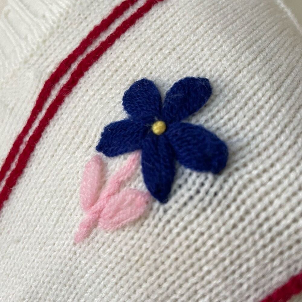 Vintage 70s Starlight Trading Co Embroidered Cropped Cardigan Sweater S - Picture 5 of 7
